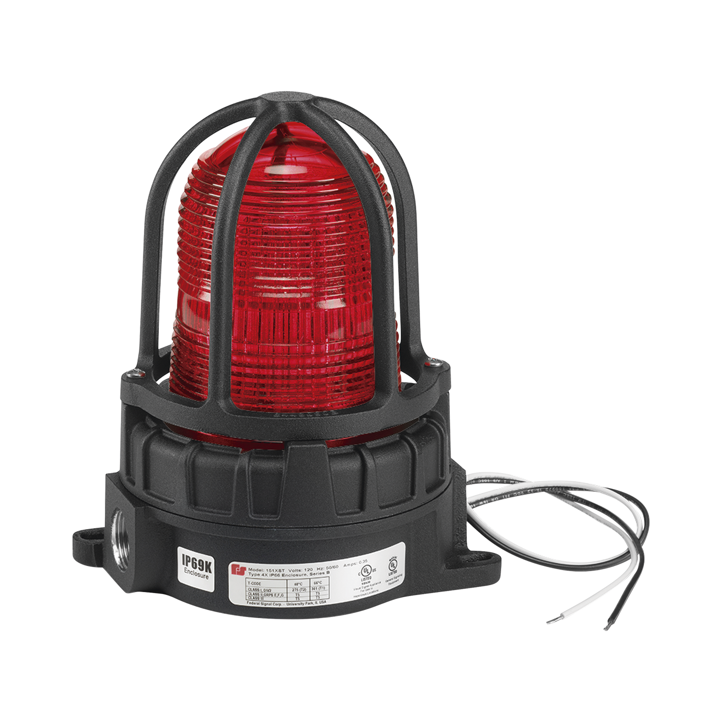 Luz de advertencia LED para ubicaciÃ³nes peligrosas, montaje para superficies,  24 VCD , color Rojo