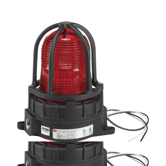 Luz de advertencia LED para ubicaciÃ³nes peligrosas, montaje para superficies, 120/240Vca, rojo