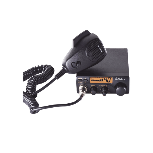 Radio mÃ³vil en banda CB de 40 canales en modulaciÃ³n AM con pantalla monocromÃ¡tica y funciÃ³n de PA