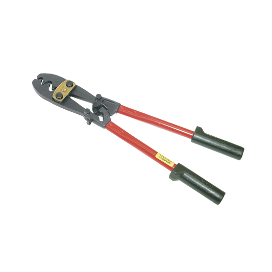 Herramienta ponchadora grande con acciÃ³n compuesta para terminales No.6 - 4/0 AWG.