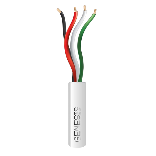 Bobina de 305 Metros /  Cable de Cobre / 4 x 22 AWG / Riser / Para Interior / Color Blanco / Para Aplicaciones de Alarmas de IntrusiÃ³n y AutomatizaciÃ³n