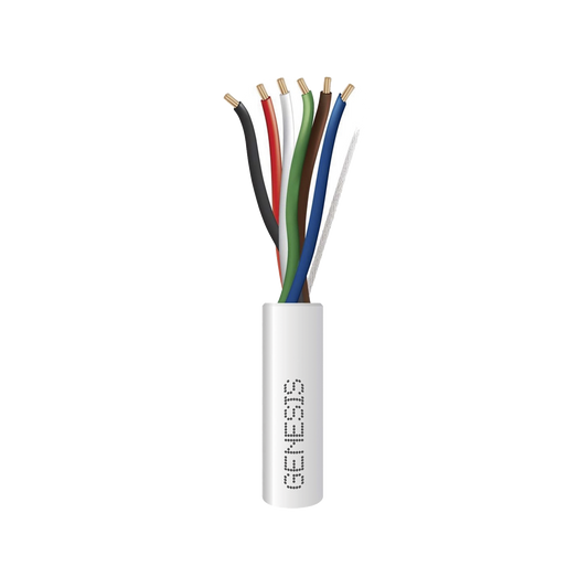Bobina de 305 Metros / Cable de Cobre / 6 x 22 AWG / Tipo CMR-CL3R / Para Interior / Para Aplicaciones de Control de Acceso / Alarmas de IntrusiÃ³n / AutomatizaciÃ³n / Interfonos y TV Porteros