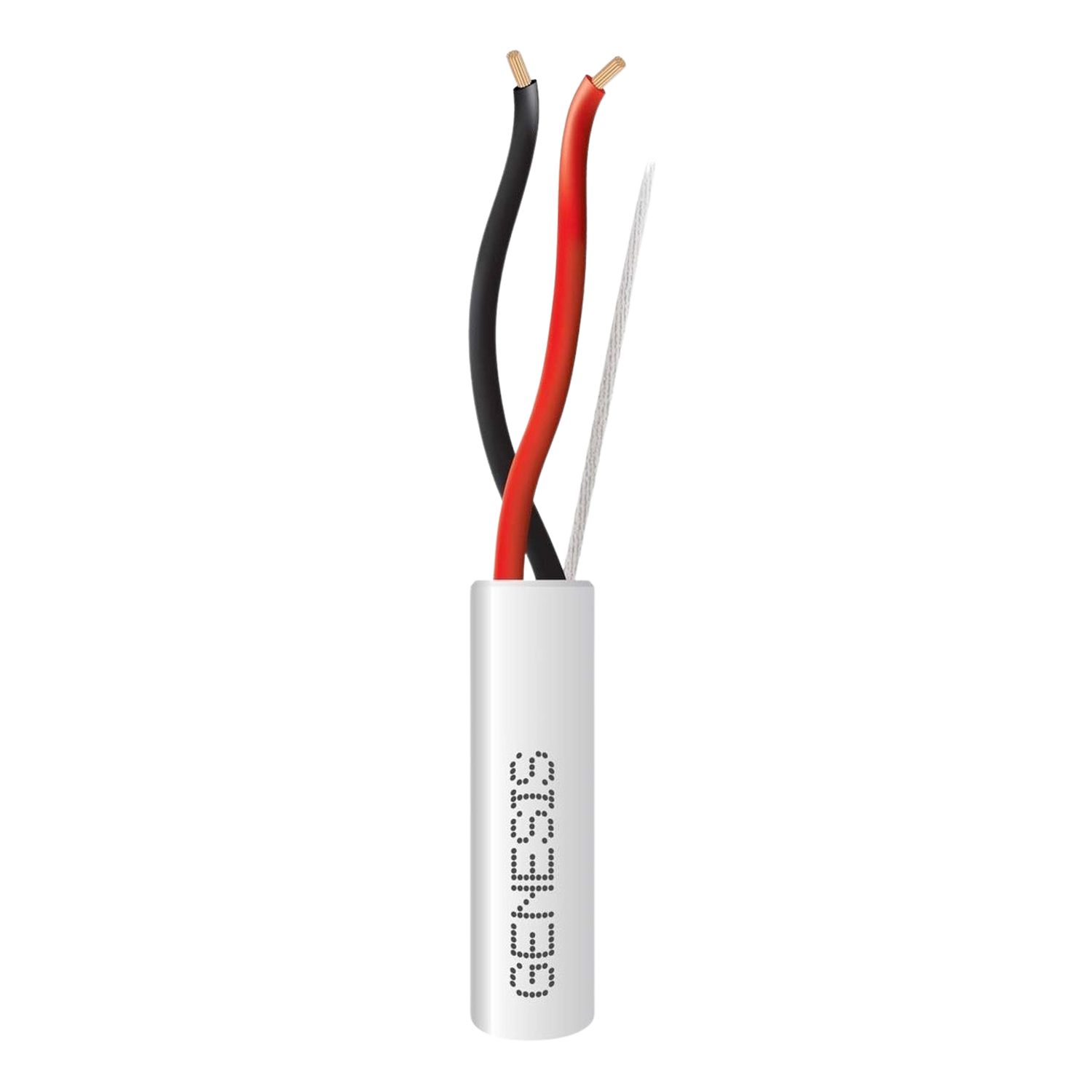 Bobina de 305 Metros de Cable 2 x 18 AWG / Uso INTERIOR / Riser / Blanco / Para aplicaciones en Alarmas de intrusión, Co