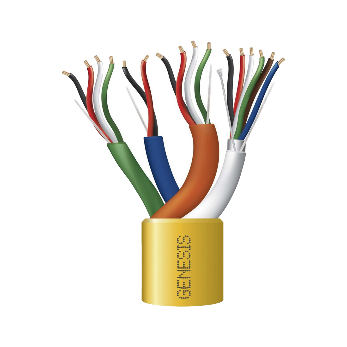 Bobina de Cable de 305 Metros / Color Amarillo / Compuesto por  6 x 22 AWG blindado, 4 x 18 AWG, 4 x 22 AWG, y 2 x 22 AWG / Para Aplicaciones en Control de Acceso