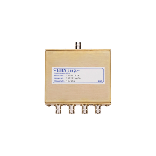 Divisor de Potencia EMR de 4 VÃ­as, 30-960 MHz, 0.5 Watt, Conectores BNC Hembra.