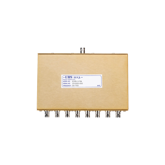 Divisor de Potencia EMR de 8 VÃ­as, 30-700 MHz, 0.5 Watt, Conectores BNC Hembra.