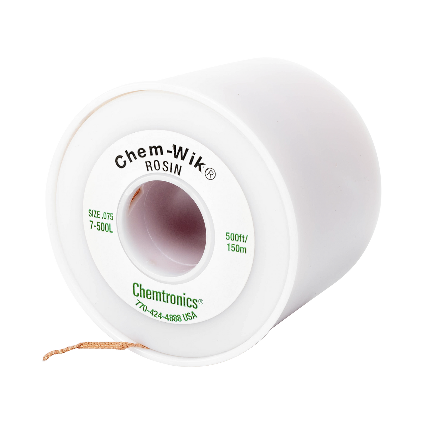 Rollo de desoldar de 150 m, trenza de 0.075" de ancho y alta absorciÃ³n.