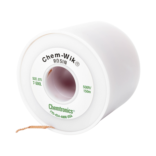 Rollo de desoldar de 150 m, trenza de 0.075" de ancho y alta absorciÃ³n.