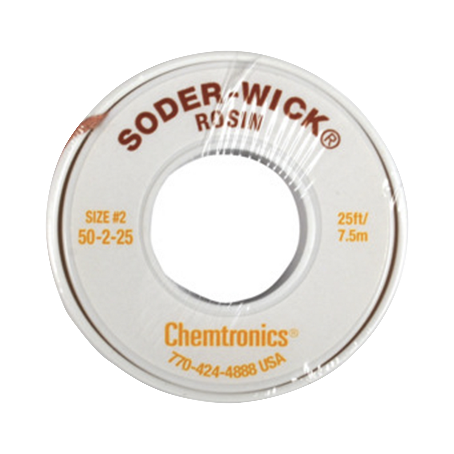 Rollo de Desoldar de 0.01 Lb, Malla Trenzada de 0.060" de Ancho por 7.5 m de Largo con Resina para Alta AbsorciÃ³n.