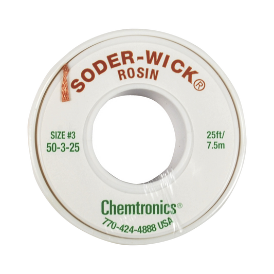 Rollo de Desoldar de 0.08 Lb, Malla Trenzada de 0.080" de Ancho por 7.5 m de Largo con Resina para Alta AbsorciÃ³n.