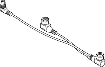 Cable de conexión NEDV-L2R1-V7-M12W3-K-0.1L1-N-M8W4-0.2R1