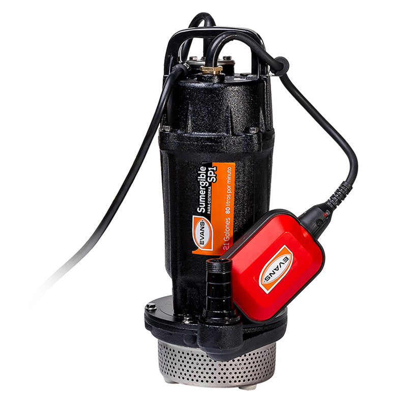 Bomba sumergible monofásica de 1/2 Hp 127 V para agua limpia