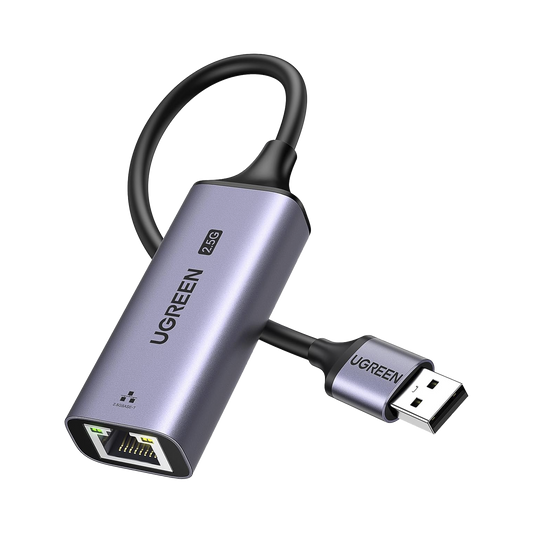 Adaptador USB-A 3.0 a Ethernet 2.5G | Chip de Ãšltima GeneraciÃ³n RTL8156BG | Indicadores Led | Caja de Aluminio | DiseÃ±o Reforzado | Compacto y PortÃ¡til | Compatible con Laptop /PC/NAS/Enrutador/Switch de Ethernet, etc.