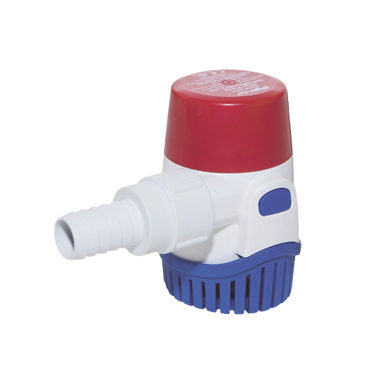 Bomba sumergible de achique automÃ¡tica 500 galones por hora a 12 Volts de corriente directa.