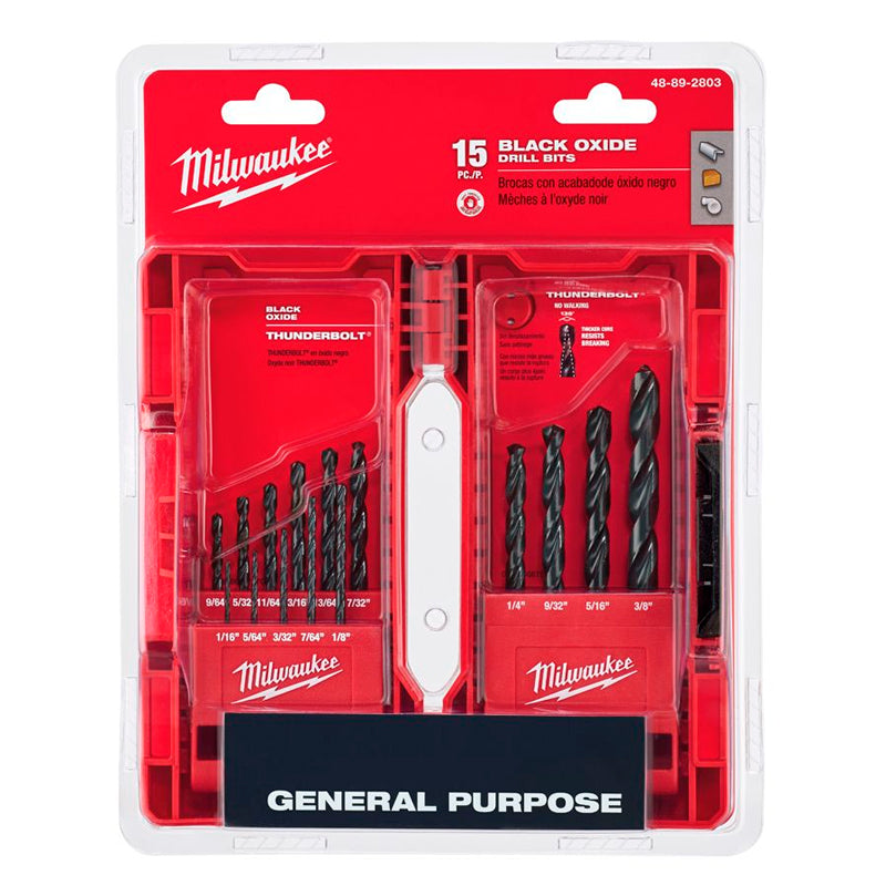 Juego Brocas Thunderbolt Oxido Negro 15 Piezas