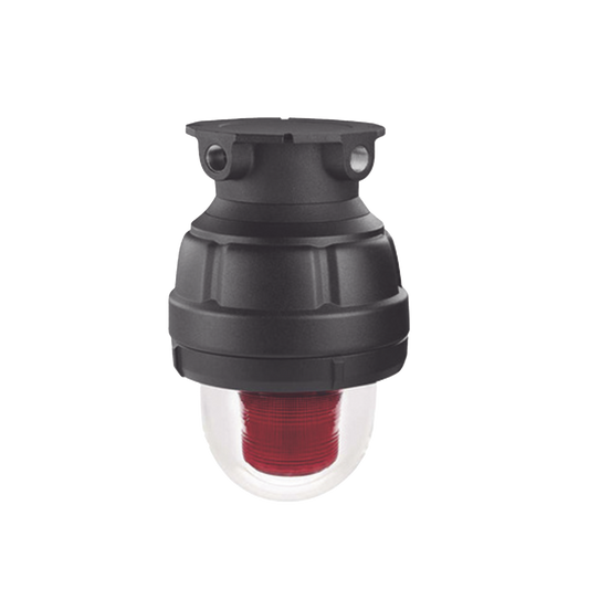 Luz de advertencia LED a prueba de explosion UL y cUL para Clase I, DivisiÃ³n 1, Grupo C y D; Clase I, DivisiÃ³n 2, Grupos A y B; Clase II, DivisiÃ³n 1, Grupos E, F y G; Clase III, color Rojo a 24 VCD