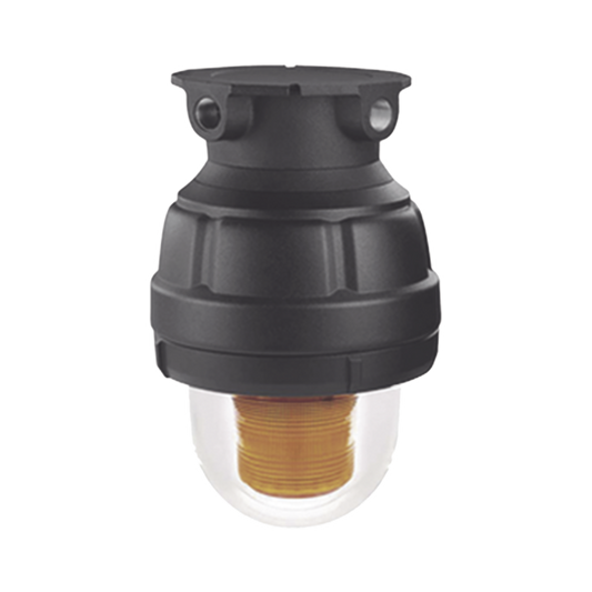 Luz de advertencia LED a prueba de explosiÃ³n adecuado para su uso en Clase I, Div. I, Grupos C y D; Clase I, Div. 2, Grupos A, B, C y D; Clase II, Div. 1, Grupos E, F y G; Clase III, color Ãmbar, 120-240VCA