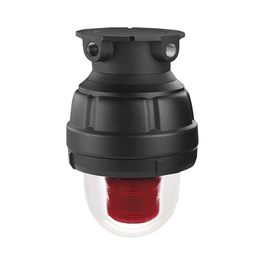 Luz LED, a prueba de explosiones, UL y cUL para Clase I, DivisiÃ³n 1, Grupo C y D; Clase I, DivisiÃ³n 2, Grupos A y B; Clase II, DivisiÃ³n 1, Grupos E, F y G; Clase III, 120-240 VCA, color Rojo