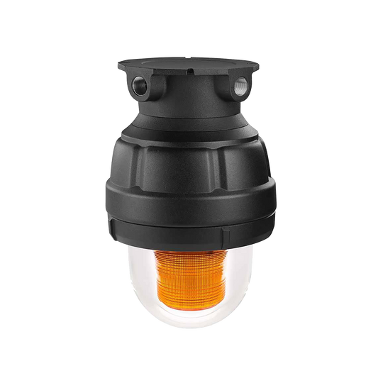 Luz estroboscopica a prueba de explosiones UL y cUL para Clase I, DivisiÃ³n 1, Grupo C y D; Clase I, DivisiÃ³n 2, Grupos A y B; Clase II, DivisiÃ³n 1, Grupos E, F y G; Clase III  , 24 Vcd, color Ãmbar, montaje no incluido
