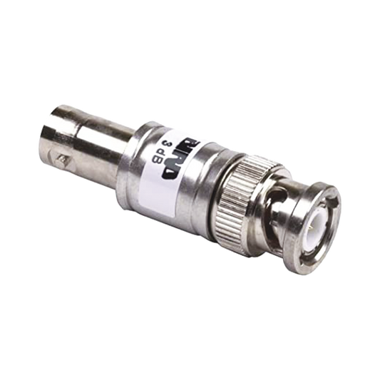 Atenuador en LÃ­nea de 3 dB, 2 Watt MÃ¡x., CD-4 GHz, Conectores BNC Macho-Hembra.