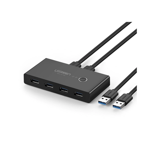 HUB para Compartir 4 Puertos USB 3.0 a 2 PC ?s / Cambio Mediante BotÃ³n / Incluye dos cables USB de 1.5 m /  ABS / Permite que 2 Usuarios Compartan 4 Dispositivos PerifÃ©ricos USB3.0, como una impresora, un escÃ¡ner, etc.