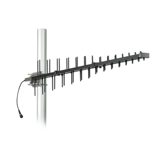 Antena LPDA de Alta Ganancia/ ESPECIAL PARA AMPLIFICADORES DE UNA A CINCO BANDAS DE FRECUENCIA/ 698-2700 MHz/ 12.15 dBi de Ganancia.
