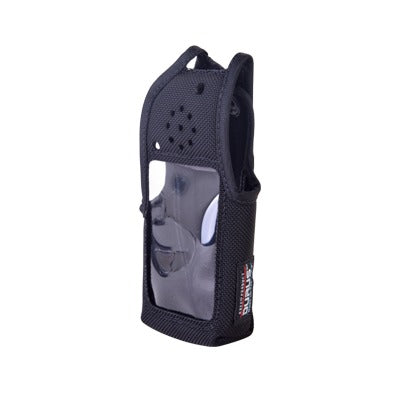 Funda de Nylon, clip-cinto, capuchÃ³n con broches para botones y visor frontal-DTMF / IC-F3161, IC-F3261/ 3360.