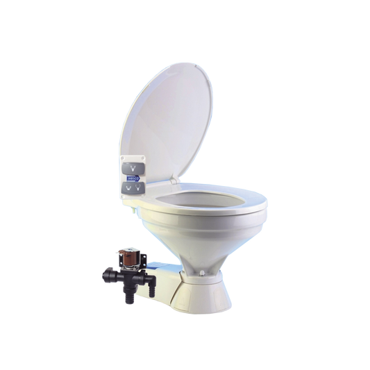 Inodoro ElÃ©ctrico con taza compacta a 24 Vcd.