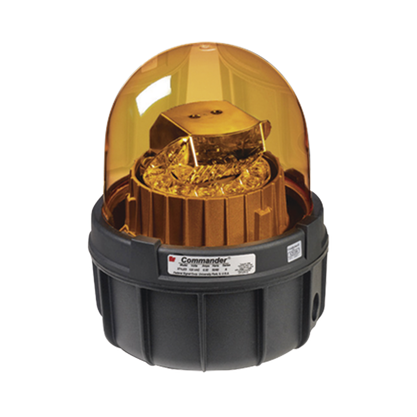 LED de advertencia giratorias CommanderÂ®, Tipo 4X, carcasa IP66 Listado por UL y cUL , 120 VCA, color Ã¡mbar, Para Ubicaciones y Ambientes Peligrosos