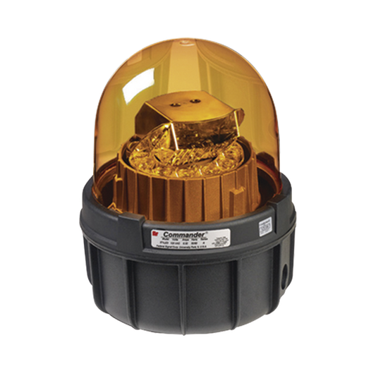 LED de advertencia giratorias CommanderÂ®, Tipo 4X, carcasa IP66 Listado por UL y cUL , 120 VCA, color Ã¡mbar, Para Ubicaciones y Ambientes Peligrosos