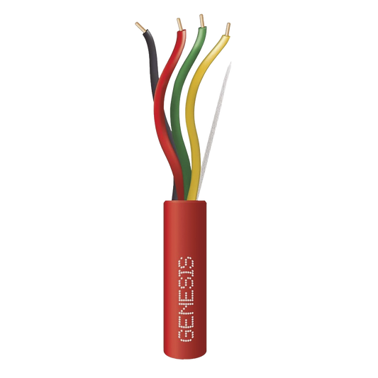 Carrete de Alambre 305 Metros / 4 x 16 AWG / Color Rojo / Tipo FPLR, CL3R, (UL) FT4 / Para Aplicaciones  en Sistemas de Detección de Incendio y Sistemas de Evacuación.