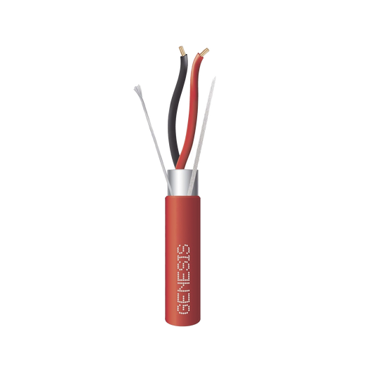 Bobina de 305 Metros de Cable / 2 x 14 AWG / BLINDADO / Tipo FPLP / Color Rojo / Para Aplicaciones en Sistemas de Detección de Incendio y Sistemas de Evacuación