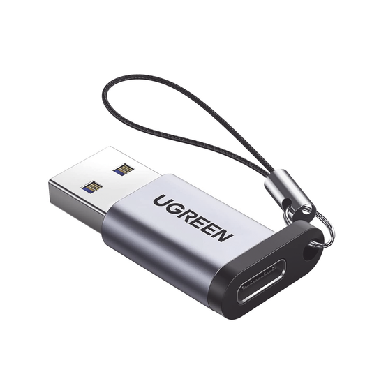 Adaptador USB 3.0 Macho a USB-C 3.1 Tipo C Hembra |Carga y SincronizaciÃ³n de Datos | Admite Corriente de 3A | Transferencia de hasta 5 Gbps | Amplia Compatibilidad | Chip VL160 | Caja de Aluminio | Color Gris