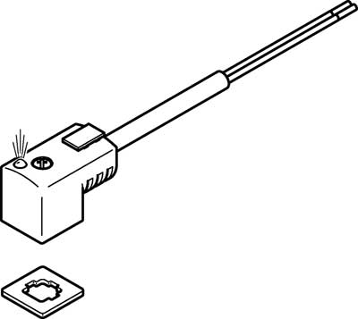 Conector tipo zócalo con cable KMEB-3-24-5-LED