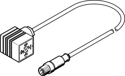 Cable de conexión NEBC-A1W3-K-0.3-N-M12G5