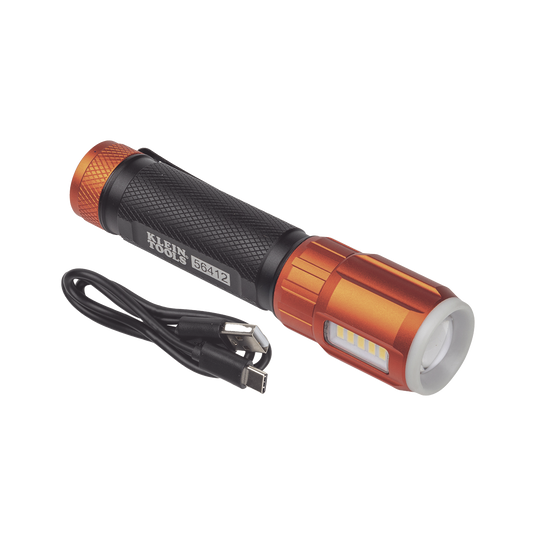 Linterna LED PortÃ¡til Recargable 500 LÃºmenes con Luz Frontal y Lateral de Trabajo. LÃ¡mpara con tapa de Extremo con ImÃ¡n, USB-C