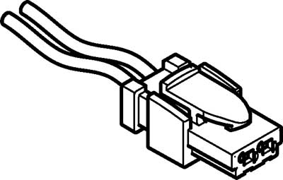 Conector tipo zócalo con cable NEBV-HSG2-KN-2.5-N-LE2