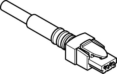 Conector tipo zócalo con cable NEBV-HSG2-P-2.5-N-LE2