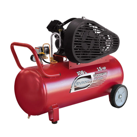 Compresor de aire lubricado 1 etapa 1.5 HP, motor eléctrico con tanque de 108 L 125 PSI