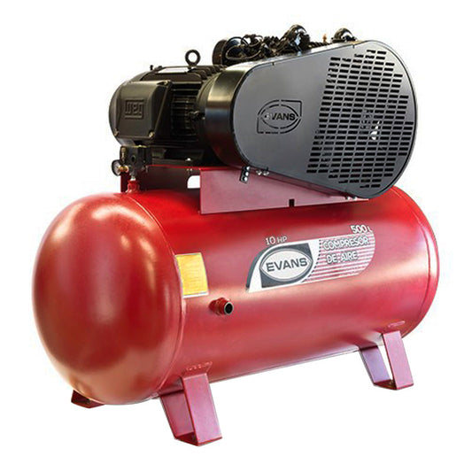 Compresor de aire lubricado 2 etapas 10 HP, motor eléctrico con tanque de 500 L 175 PSI