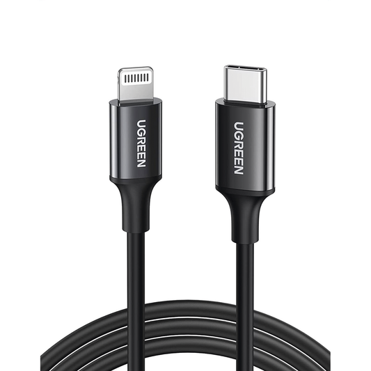 Cable USB-C a Lightning | 1 Metro | Certificado MFi | Carga RÃ¡pida 60W | 480 Mbps | PD | Conector C94 | Adecuado para iPhone, iPad y iPod | ProtecciÃ³n Integrada | Caja de ABS | Cubierta de TPE | Color Negro.