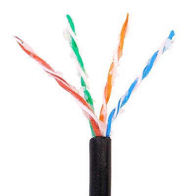 Bobina de 1000 ft ( 305 m ) Cat5e con gel para exterior, color Negro, para aplicaciones en sistemas de redes de datos y 