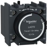 El contador de tiempo del contactor, análogo, NO+NC, 10A, 690 VAC, en retrasa, serie de TeSys Deca
