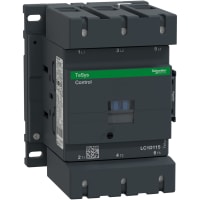 Contactor LC1D, No-Invirtiendo,  24 VDC, 115A, 3P, carril del estruendo, serie de TeSys Deca