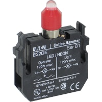 Pieza de Switch, Standard LED Light Unit, CA 120V o C.C., Red, E22 o EM22 Series