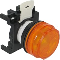 La pieza del indicador, lente, montaje del panel de 22m m, ámbar, cabe la serie E22