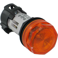 El montaje Mnt-Sz incandescente 22m m del panel del indicador roscó 110/120VAC/VDC ambarino