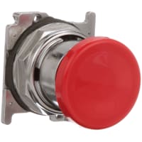 Botón resistente, 30.5 milímetros, 1NO, momentáneo, seta, rojo, serie 10250T