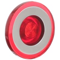 Botón, lente roja para de movimiento reciproco iluminada, serie 10250T