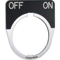 Placa de leyenda, estándar, 1/2 redondo, campo negro, APAGADO ENCENDIDO, serie 10250T